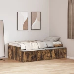 vidaXL Κρεβάτι Αποθήκευσης Καπνιστή Δρυς 90x200 εκ