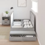 vidaXL Κρεβάτι με αποθηκευτικό χώρο Γκρι Sonoma 80x200 εκ