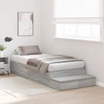 vidaXL Κρεβάτι με αποθηκευτικό χώρο Γκρι Sonoma 80x200 εκ