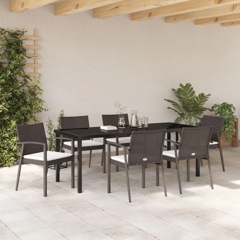 vidaXL Σετ των 4 Καφέ Ατσάλι 56,5x57x83 εκ Δέχεται Πολλούς