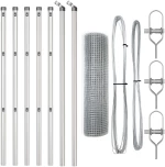 vidaXL Φράχτης Welded Wire με 7 Στηρίγματα 0.6x10 μ Γαλβανισμένος Χάλυβας