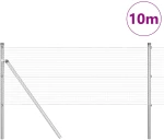 vidaXL Φράχτης Welded Wire με 7 Στηρίγματα 0.6x10 μ Γαλβανισμένος Χάλυβας