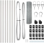 vidaXL Φράχτης Welded Wire με 7 Στηρίγματα 0.6x10 μ Γαλβανισμένος Χάλυβας