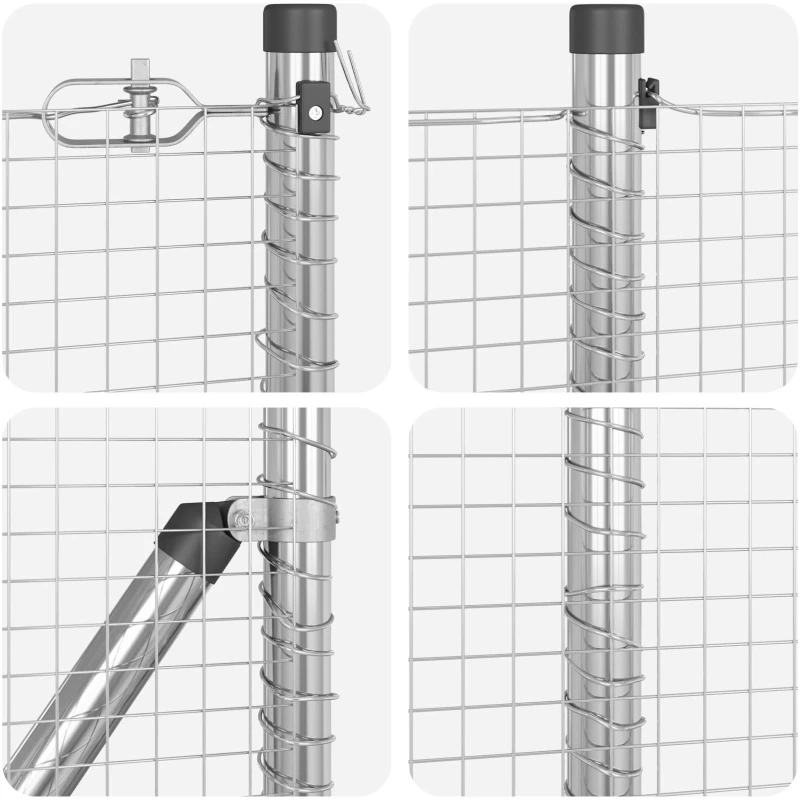 vidaXL Φράχτης Welded Wire με 7 Στηρίγματα 0.6x10 μ Γαλβανισμένος Χάλυβας