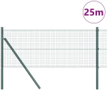 vidaXL Συρματόπλεγμα με 13 Στήλες Πράσινου 0.4x25 μ Ατσάλι