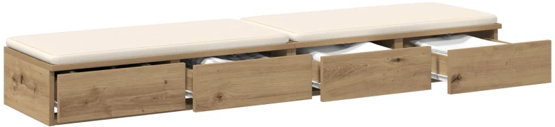 vidaXL Συρτάρια Κρεβατιού Καρυδιά 150x36,5x16,5 εκ Επεξεργασμένο Ξύλο