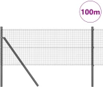 vidaXL Συρματόπλεγμα με 13 Στυλοβάτες Γκρι 0.6x100 m Ατσάλι