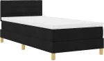 vidaXL Κρεβάτι Box Spring με Στρώμα Μαύρο 80x200 εκ Ύφασμα