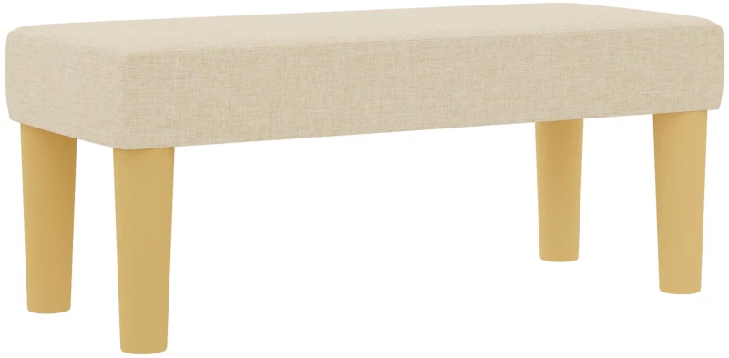 vidaXL Κρεβάτι με Σπαστό Στρώμα & Πάγκο Κρέμ 90x190 cm Ύφασμα