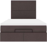 vidaXL Οθωμανικό κρεβάτι με στρώμα Σκούρο καφέ 120x190 cm Ύφασμα