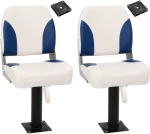 vidaXL Καθίσματα Σκάφους 2 Τεμ. με Ορθοστάτη 360° Περιστροφή