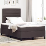 vidaXL κρεβάτι box spring με στρώμα σκούρο καφέ μικρού διπλού ύφασμα