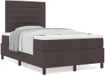 vidaXL κρεβάτι box spring με στρώμα σκούρο καφέ μικρού διπλού ύφασμα