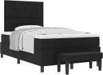 vidaXL Κρεβάτι Βάσης με Στρώμα & Πάγκο Μαύρο 120 x 190 εκ. Ύφασμα
