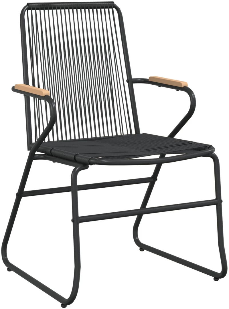 vidaXL Σετ 5 Τεμαχίων Καθιστικού Κήπου Μαύρο PVC Rattan