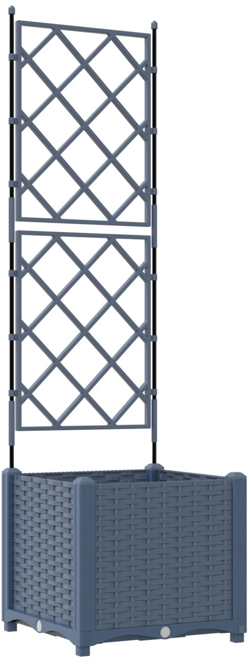 vidaXL Γλάστρα Κήπου με Πλέγμα Γκρι 40x40x143 εκ