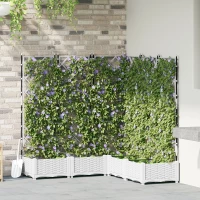 vidaXL Γλάστρα Κήπου με Πύργο 5 τεμ Λευκή 120x120x125.5 εκ
