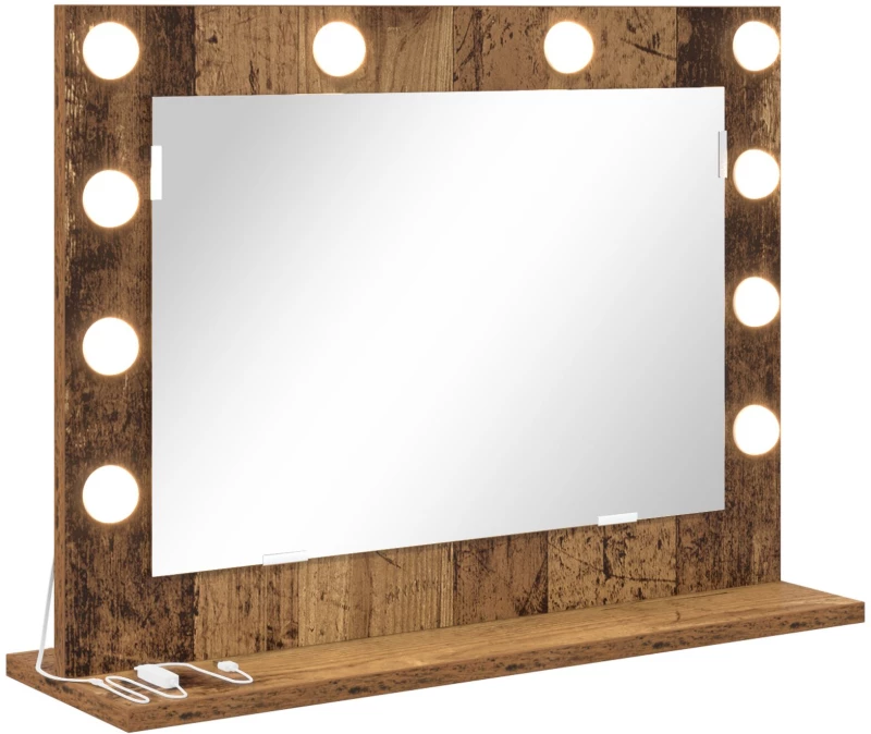 vidaXL καθρέφτης vanity Παλιό ξύλο Ξύλο 60 x 45 x 18 εκ. Καθρέφτης