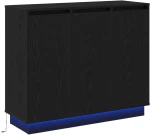 vidaXL Μπουφές με LED Μαύρη Δρυς 90x32x75 εκ. από Επεξεργασμένο Ξύλο