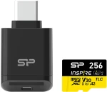 SILICON POWER κάρτα μνήμης microSDXC Inspire με card reader, 256GB, UHS-I U3 A1 V30