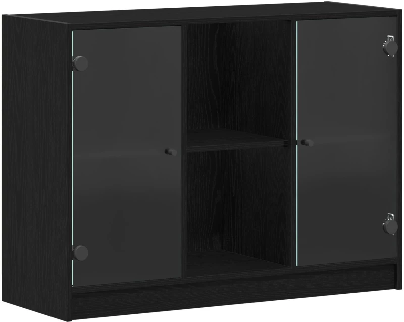 vidaXL Μπουφέ Μαύρο Δρυς 102x37x75,5 εκ Κατασκευασμένο Ξύλο