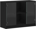 vidaXL Μπουφέ Μαύρο Δρυς 102x37x75,5 εκ Κατασκευασμένο Ξύλο