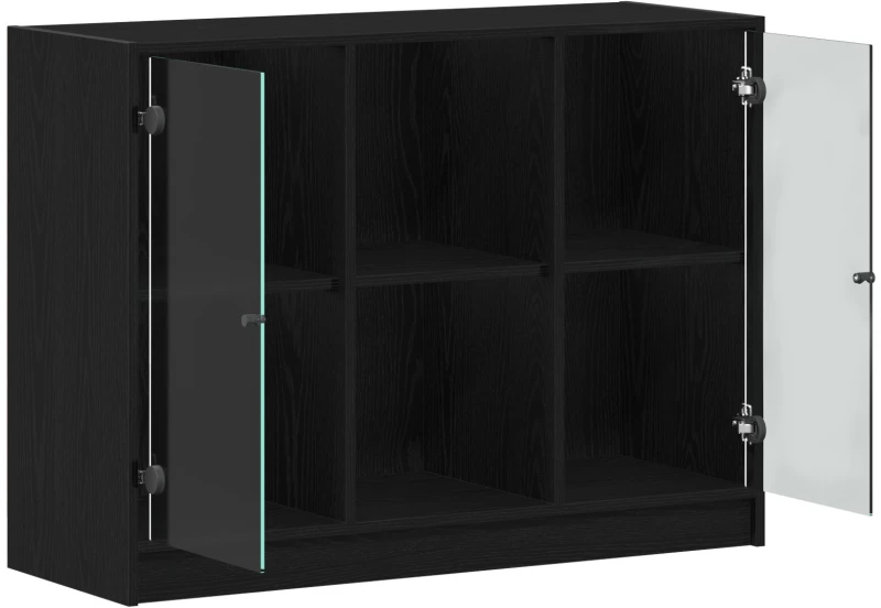 vidaXL Μπουφέ Μαύρο Δρυς 102x37x75,5 εκ Κατασκευασμένο Ξύλο
