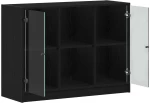 vidaXL Μπουφέ Μαύρο Δρυς 102x37x75,5 εκ Κατασκευασμένο Ξύλο