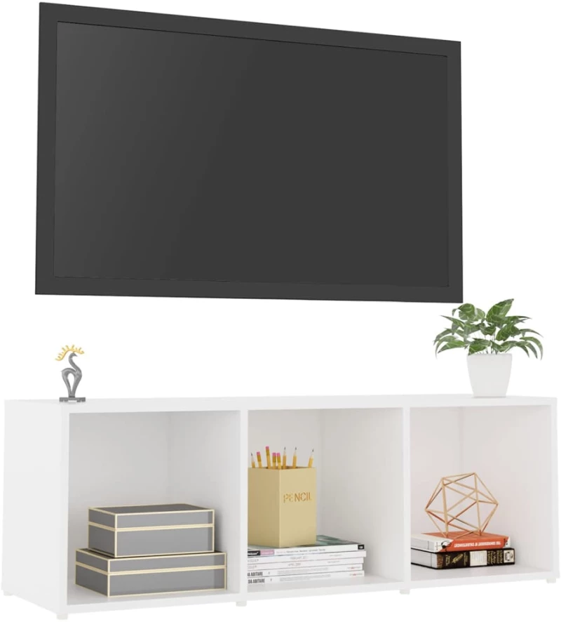 vidaXL Έπιπλο Τηλεόρασης Λευκό 107 x 35 x 37 εκ. Μοριοσανίδα