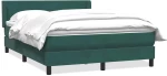vidaXL Box Spring κρεβάτι με στρώμα σκούρο πράσινο 160x220cm Βελούδινο