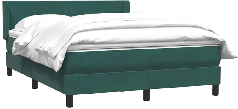 vidaXL Box Spring κρεβάτι με στρώμα σκούρο πράσινο 160x220cm Βελούδινο