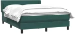 vidaXL Box Spring κρεβάτι με στρώμα σκούρο πράσινο 160x220cm Βελούδινο