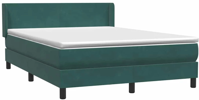 vidaXL Box Spring κρεβάτι με στρώμα σκούρο πράσινο 160x220cm Βελούδινο