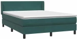 vidaXL Box Spring κρεβάτι με στρώμα σκούρο πράσινο 160x220cm Βελούδινο