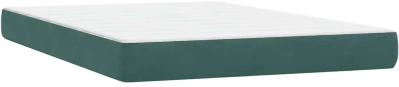 vidaXL Box Spring κρεβάτι με στρώμα σκούρο πράσινο 160x220cm Βελούδινο