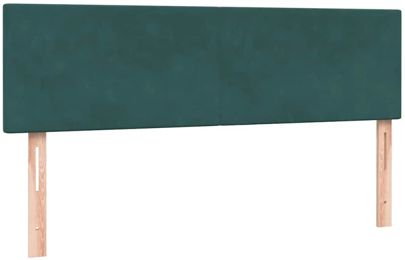 vidaXL Box Spring κρεβάτι με στρώμα σκούρο πράσινο 160x220cm Βελούδινο