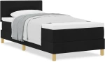vidaXL Κρεβάτι με ελατήριο και Στρώμα Μαύρο 90x190 εκ. Ύφασμα