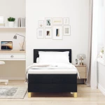 vidaXL Κρεβάτι με ελατήριο και Στρώμα Μαύρο 90x190 εκ. Ύφασμα