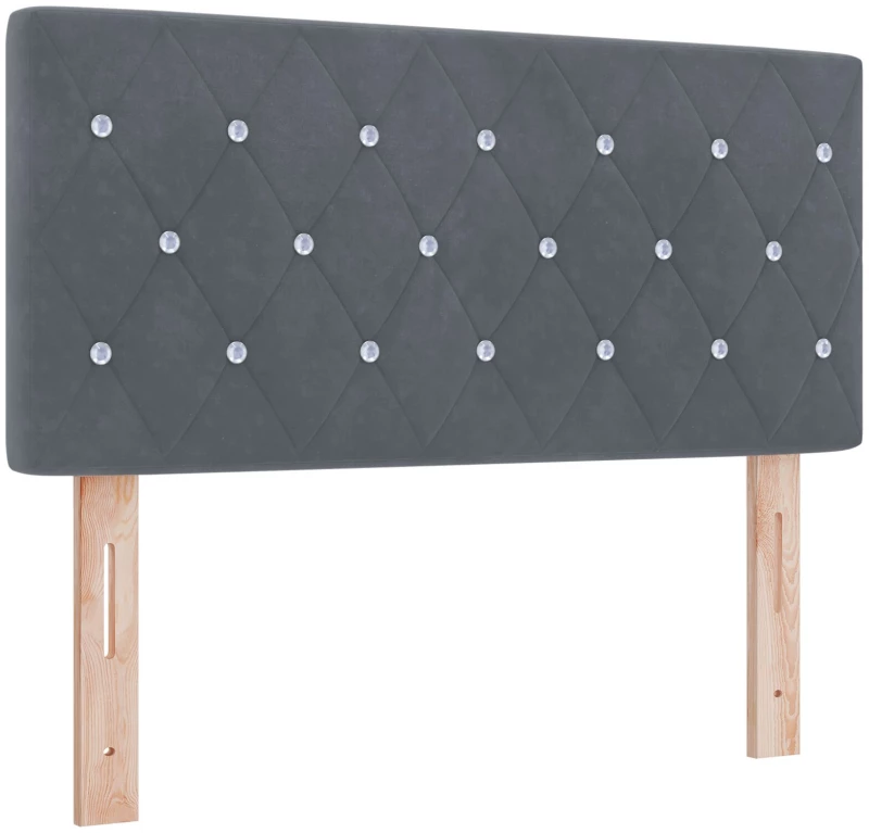 vidaXL Κρεβάτι Box Spring με Στρώμα Σκούρο Γκρι 90x200 cm Βελούδο