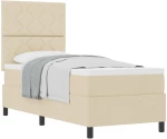 vidaXL Κρεβάτι με Ελατήριο Μπεζ 80 x 200 cm Ύφασμα