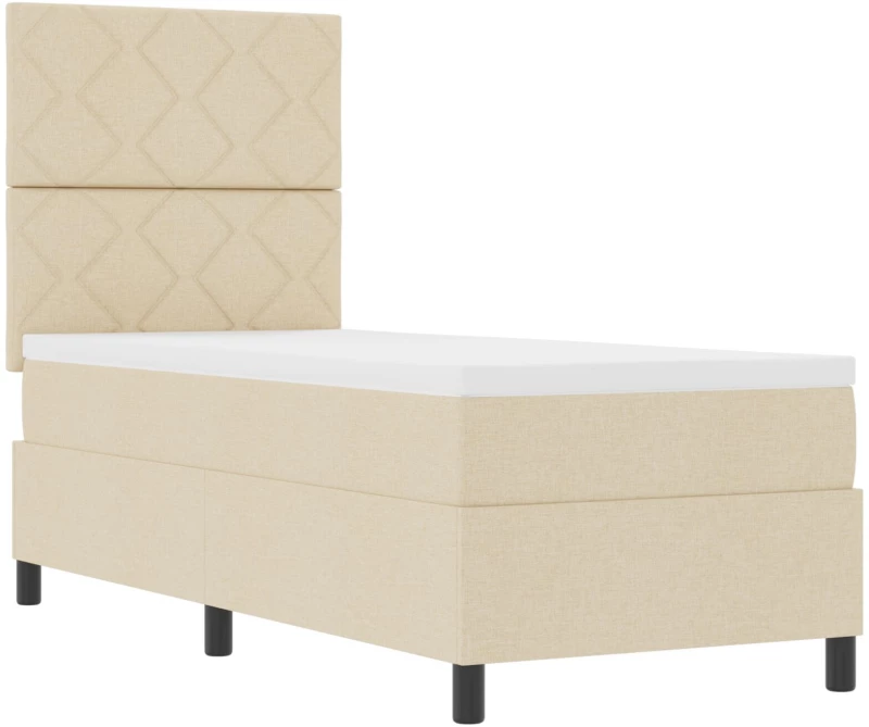 vidaXL Κρεβάτι με Ελατήριο Μπεζ 80 x 200 cm Ύφασμα
