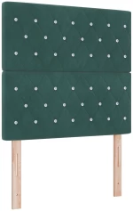vidaXL Κρεβάτι Box Spring με Στρώμα Σκούρο Πράσινο Μονό Βελούδινο