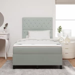 vidaXL Κρεβάτι Box Spring με Στρώμα Ανοιχτό Γκρι 120x200 εκ Βελούδο