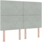 vidaXL Κρεβάτι Box Spring με Στρώμα Ανοιχτό Γκρι 140x190 εκ. Βελούδο