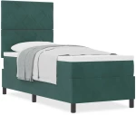 vidaXL Κρεβάτι με Στρώμα Ύψους 80x200 cm Σκούρο Πράσινο Βελούδο