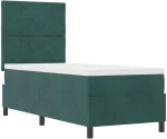 vidaXL Κρεβάτι με Στρώμα Ύψους 80x200 cm Σκούρο Πράσινο Βελούδο