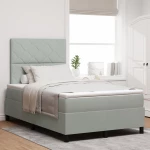 vidaXL Κρεβάτι Box Spring με Στρώμα Ανοιχτό Γκρι 120x200 εκ Βελούδο
