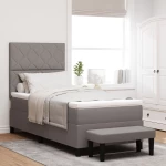 vidaXL Κρεβάτι Box Spring με Στρώμα & Πάγκο Ταμπά 90x190 εκ. Ύφασμα