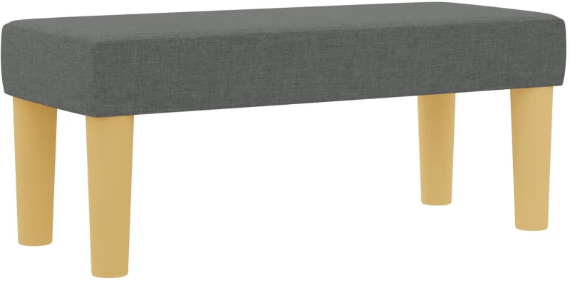 vidaXL Κρεβάτι Box Spring με Στρώμα & Πάγκο Σκούρο Γκρι 90x200 εκ. Ύφασμα