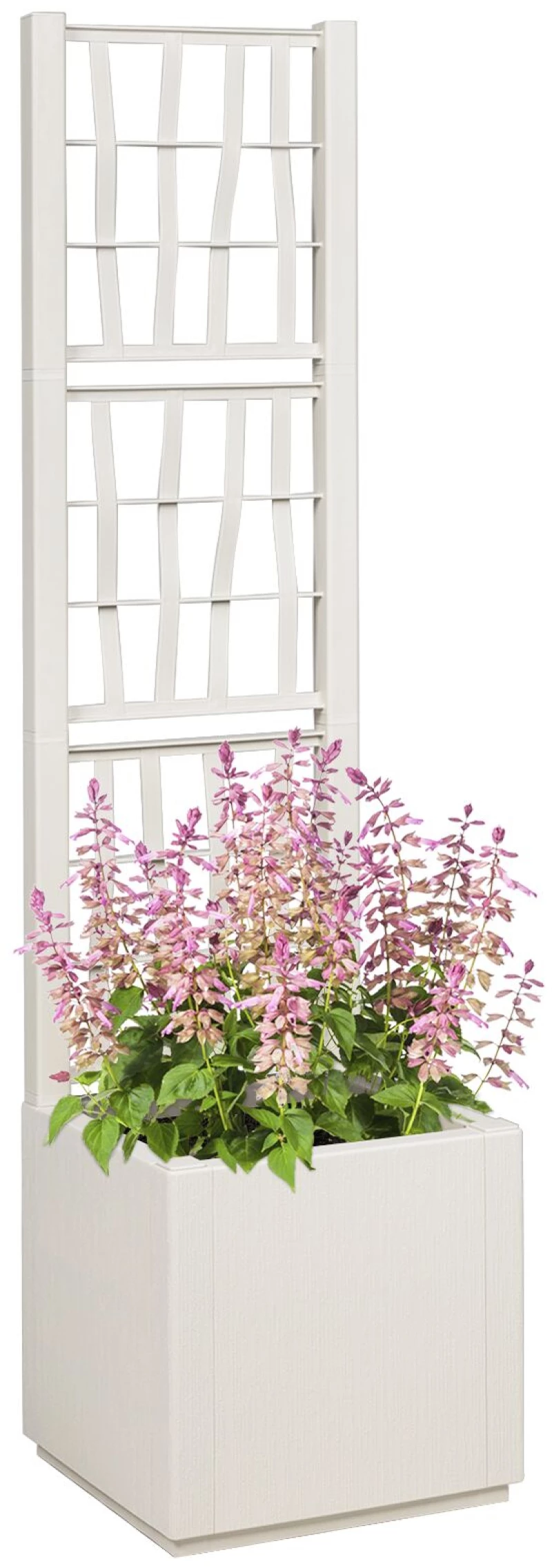 vidaXL Κήπος Γλάστρα με Πλέγμα Λευκό 36x36x140 εκ PP